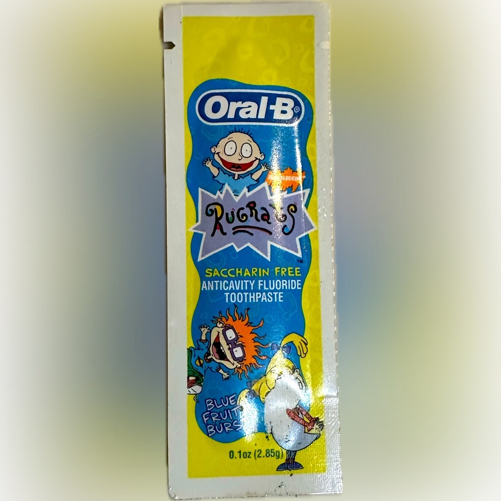 RARE VTG 1999 RUGRAT COLLECTIBLE TOOTHPASTE SAMPLE .1oz NICKELODEON BLUE FRUIT